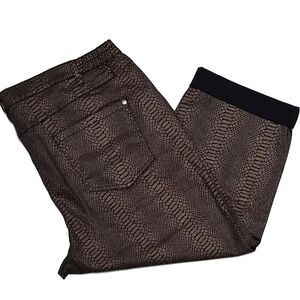 TORRID Brown Snakeskin Mid Rise Cropped Jeans